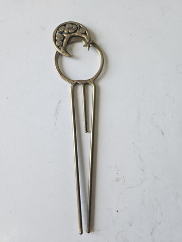 Bastone per capelli vintage ottone stelle luna rinascimento festival Rainmaker 6" fatto a mano - Foto 1 di 3