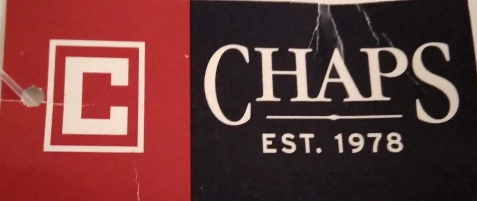 NUEVO CON ETIQUETAS CHAPS Bufanda con Flecos Azul Oscuro Reversible % 100 Acrílico Hecho en Italia Precio de venta sugerido por el fabricante 38 USD Foto 3 de 4