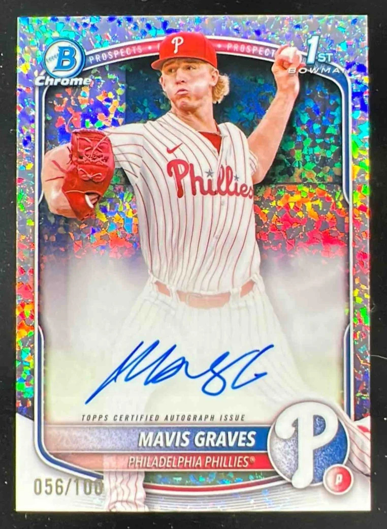 2025 Bowman Chrome Mini Diamonds Refractor #CPA-MG Mavis Graves RC Auto /100