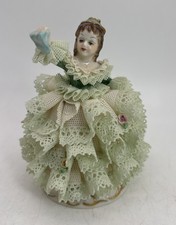 Vtg Volkstedt MV~IRISH DRESDEN ~BABETTE~LACE Figurine~MZ Emerald Collection MINT