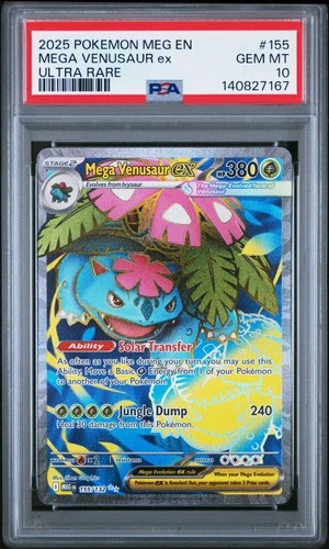 2025 POKEMON MEG EN-MEGA EVOLUTION ULTRA RARE #155 MEGA VENUSAUR EX PSA 10