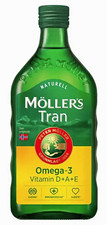 2 bottles Adult Möller's Tran Omega-3 Oil Supplement w/ Vitamins D, A & E