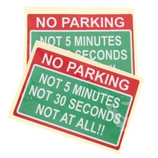 2 Pcs No Parking Warning Sign Reflective Stickers Logo Automotive
