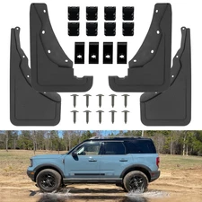 4PCS Black Front +amp; Rear Mud Flaps Splash Guards Fits Ford Bronco Sport 21-23