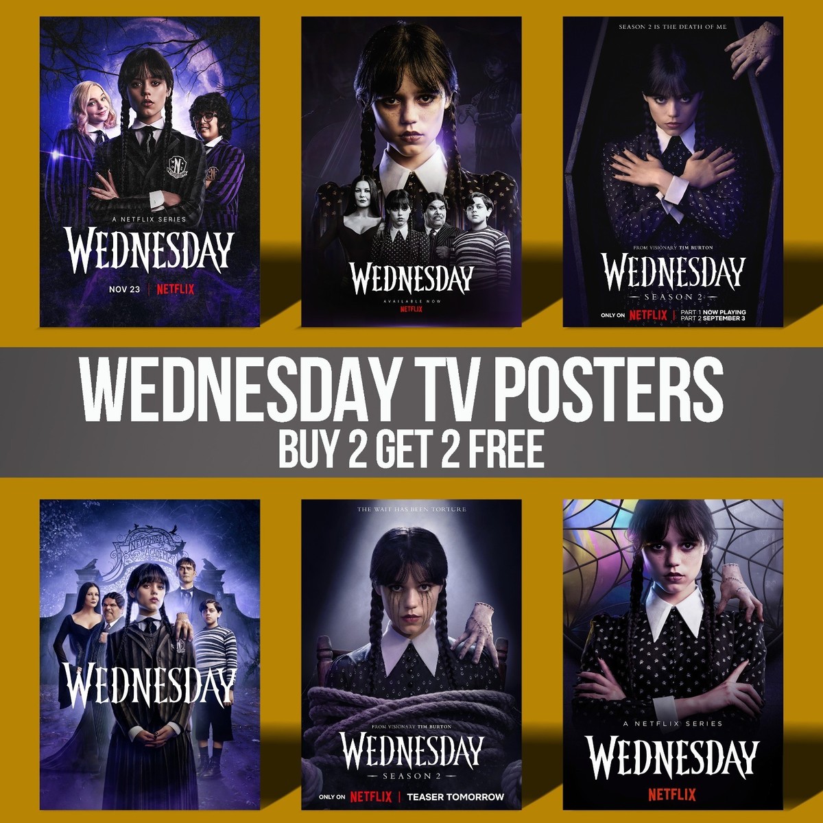 Wednesday Addams Poster Netflix Series Wall Art Poster Print