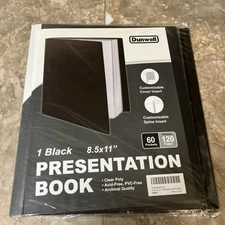 Dunwell 60 Pocket Presentation Book Binder 120 Pages Customizable Document Or...