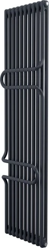 UK Radiators 2 Column Vertical Traditional Cast Iron Style Anthracite W/TowelBar