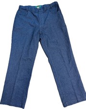 Vintage 80s Haband  s Fit Forever Blue Polyester Spandex Mens Slacks Pants 32x29