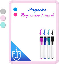 Magnetic Dry Erase Board, 14 x 11 Inches White Board, Pink