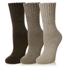  Merino Wool Socks Thermal Winter Ski Warm Thick Cozy Boot Hiking Large Brown