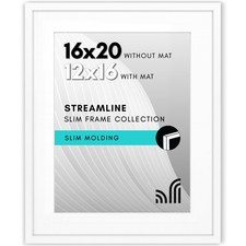 Americanflat 16x20 Picture Frame with Polished Plexiglass - Use as 12x16 Frame w