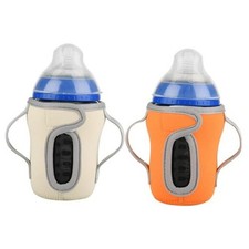 Beautyflier Glass Baby Bottle Sleeve Covers for 9oz Nature Baby Orange Beige