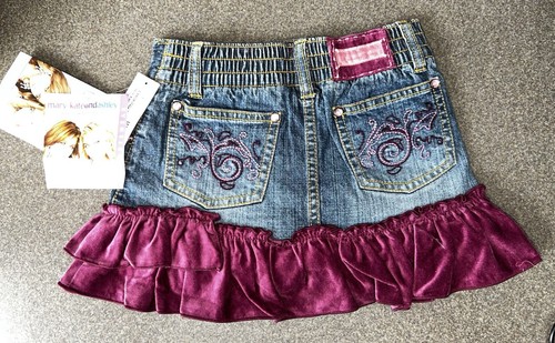 Mary Kate And Ashley Vintage Kids 4T Y2K Denim Skirt New With Tags - Picture 2 of 4
