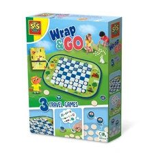 SES Creative 02237 Wrap&Go Travel Games-Checkers-Memo-Pack Your Bags