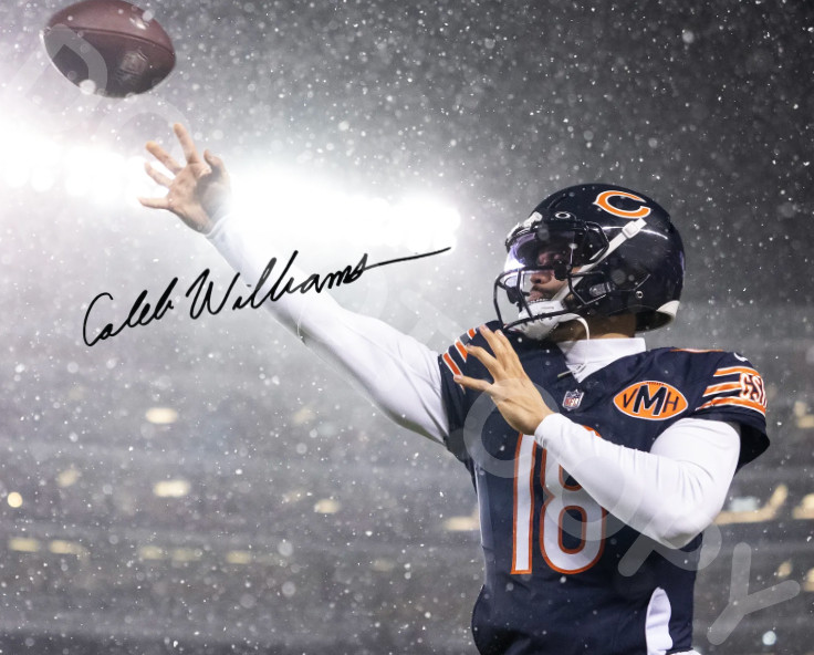 Caleb Williams Auto 8x10 Photo Signed Reprint Chicago Bears Playoff Snow