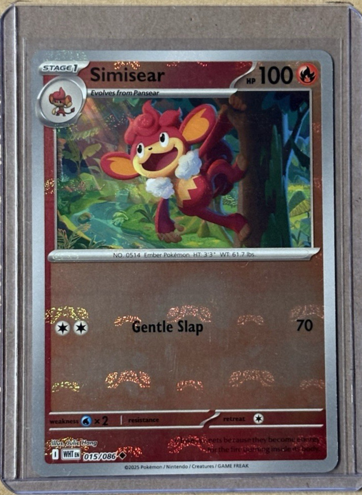 Pokemon TCG Simisear (Master Ball Pattern) White Flare Holo 015/086 Uncommon