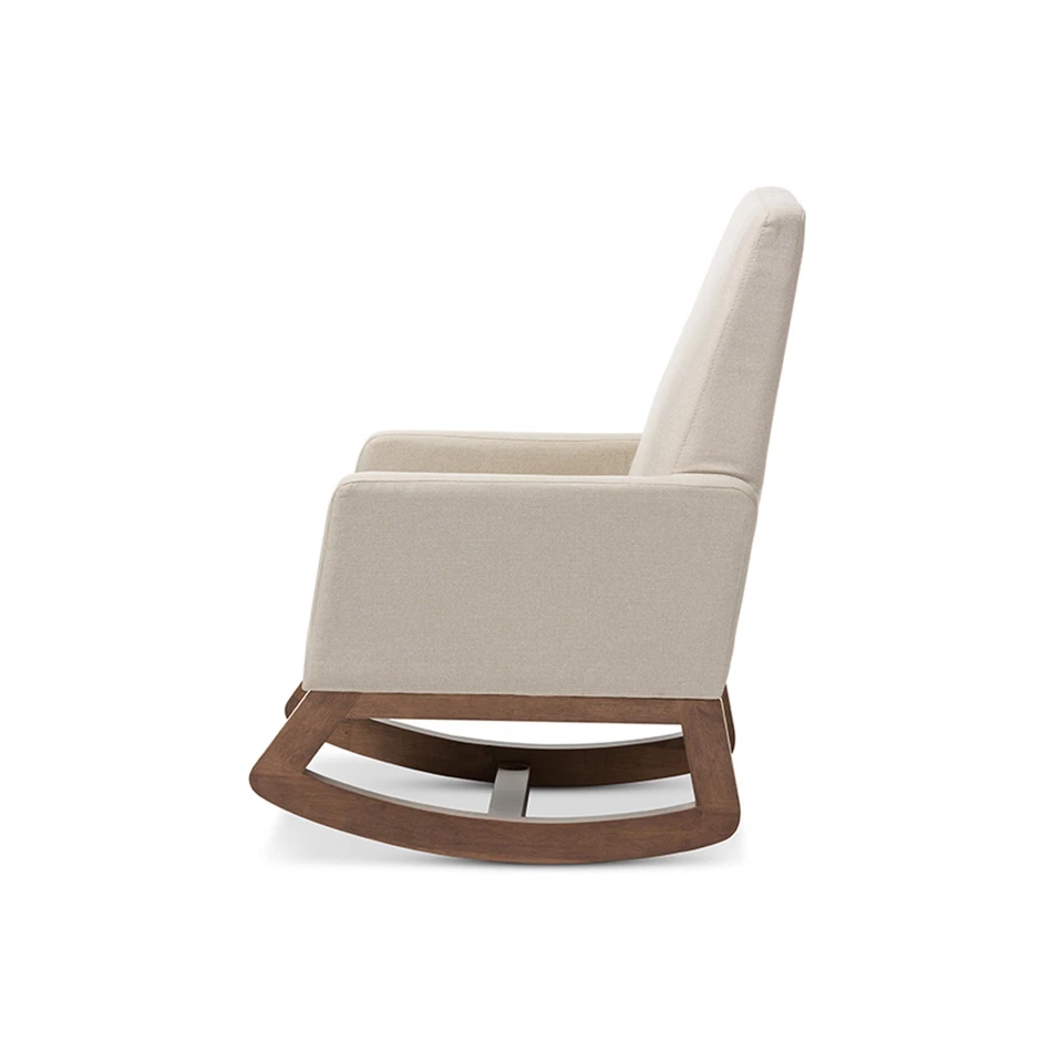 Современное кресло-качалка Baxton Studio Yashiya ретро серое - Изображение 3 из 4