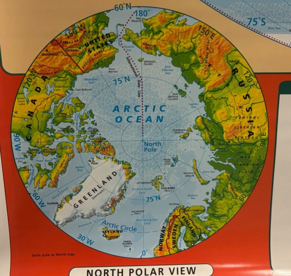 Mapas escolares desplegables mundo de 3 capas, vintage de EE. UU., salvamento, antiguo, antiguo. Foto 3 de 4