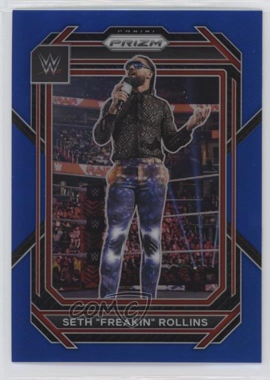 2023 Panini Prizm WWE Blue 187/199 Seth Rollins Freakin #137 f9s