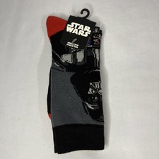 Bioworld Star Wars Darth Vader Men's Crew Socks Size 10-13 Fits Shoe Size 6-12 O
