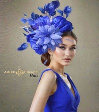 Aimee Fuller Kentucky Derby Fascinator Blue Royal Ascot Hat Del Mar Hat