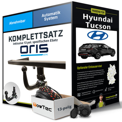 Anhängerkupplung ORIS abnehmbar für HYUNDAI Tucson +E-Satz NEU ABE PKW