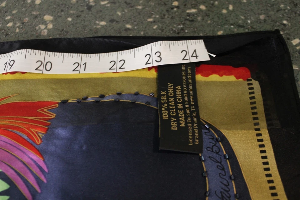 Laurel Burch 100 % seda de colección bufanda para gato con cuentas de corneta para pájaros tropicales Foto 4 de 4