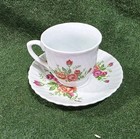 Vintage Red Floral Mini Porcelain Cup And Saucer — photo 1