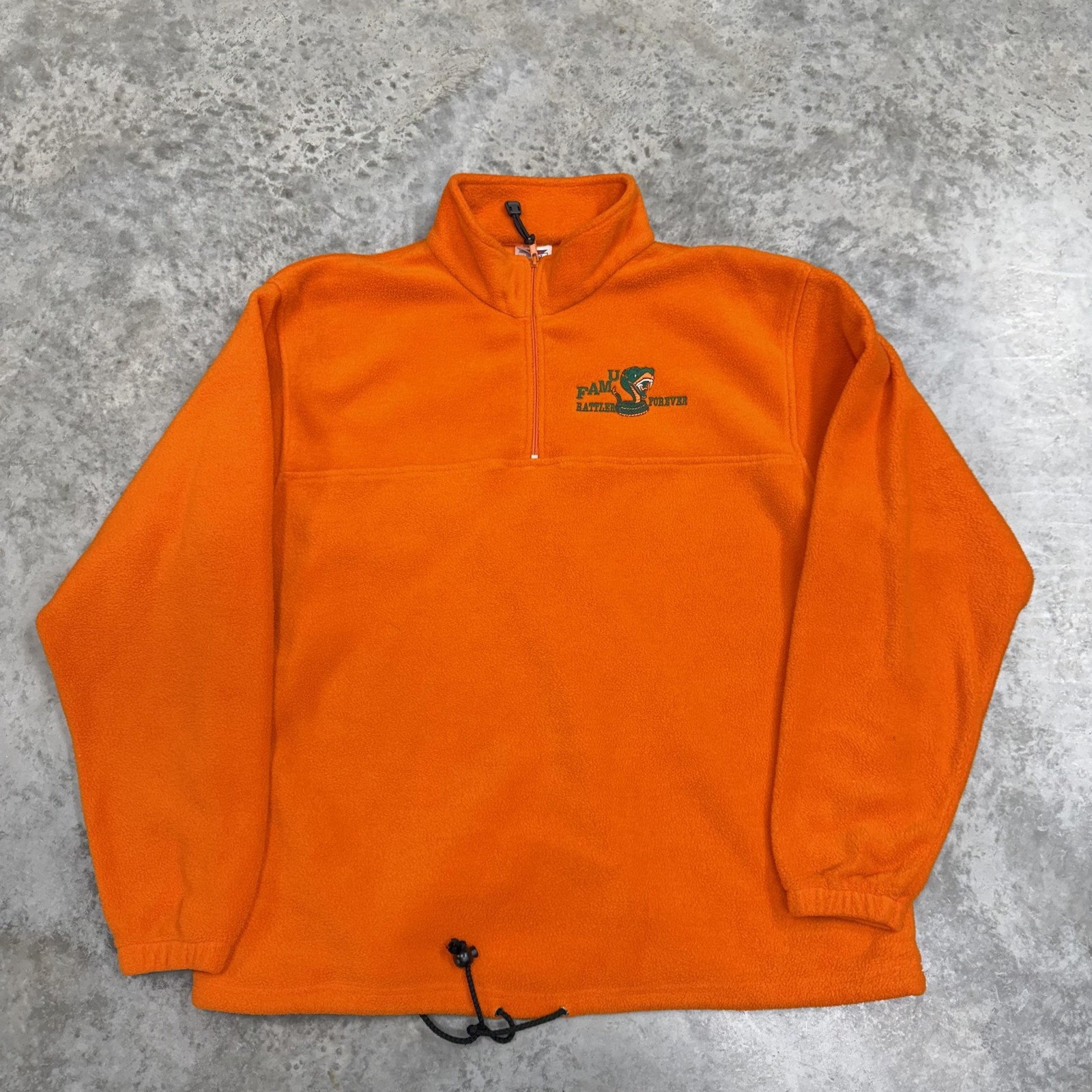 Florida A&M Rattlers Sweatshirt Mens XL Orange NCAA Football XNT Fleece 1/4 Zip