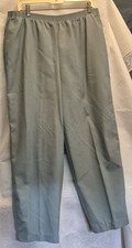 Vtg Alfred Dunner Elastic Waist Slacks Green Size 16 W Pockets