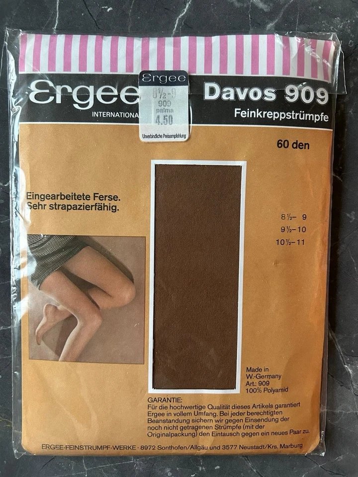 Ergee Davos 909 Feinkreppstrümpfe Strümpfe Strapsstrümpfe 8,5-9 palma beige - Bild 1 von 1