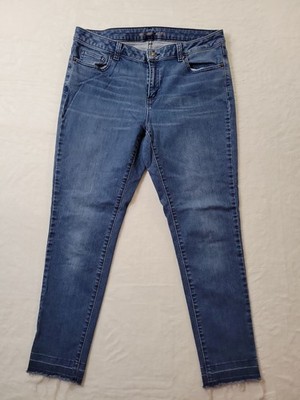 Michael Kors Izzy Cropped Skinny Jeans Size 8, Raw Hem