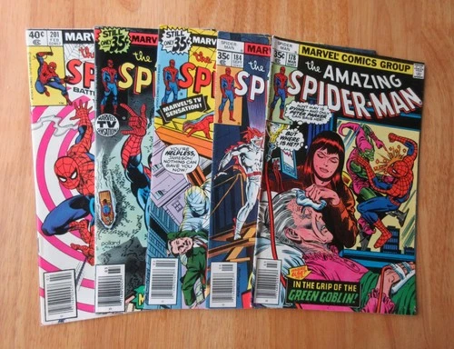 5 AMAZING SPIDER-MAN: #178, 184, 189, 190, 201/Key! (FN+) *Bright & Colorful!*