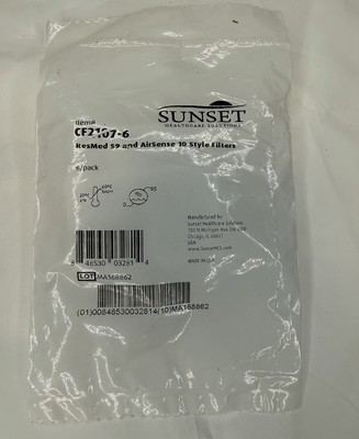 Sunset CF2107-6 ResMed S9 and AirSense 10 Style Filter 6 In A Bag Sealed New