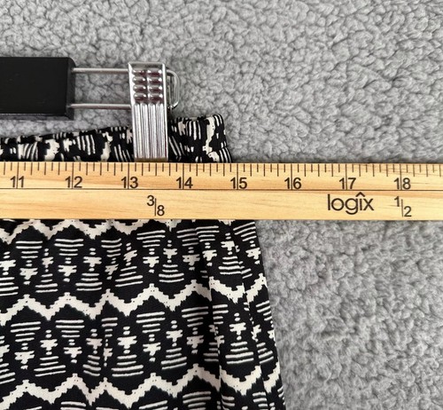 Ann Taylor LOFT Skirt Womens Small Black Geo Print Elastic Waist Pull On Lined - Foto 7 di 8
