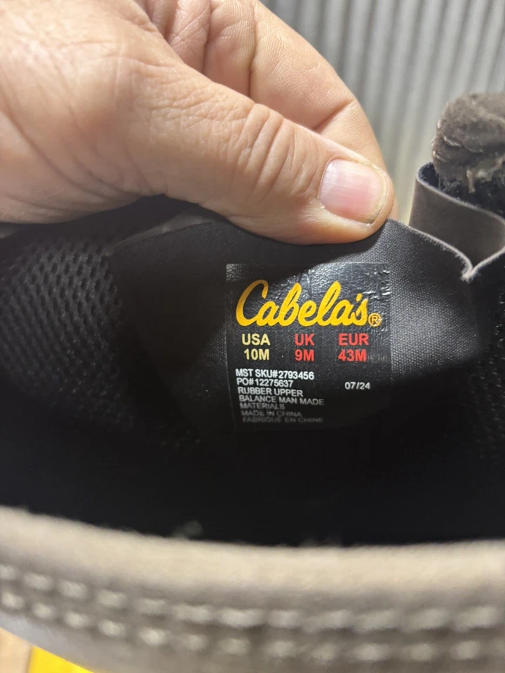 Cabelas Scent Free Uninsulated Rubber Boots Size 10 - Image 3 of 4