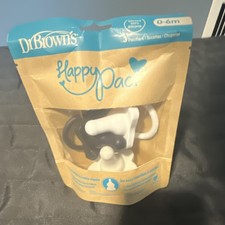 Dr. Brown's HappyPaci 100 Silicone Pacifier Small 0-6 Months Black/White