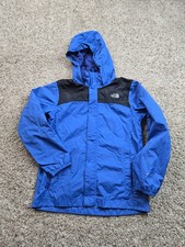The North Face Antora Shell Jacket Boys Medium Blue Black Hooded Full Zip