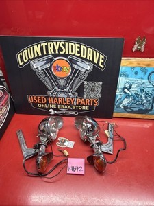 Harley ShovelHead Panhead Fog Lamp Passing Lights Mount Bracket Spot Front End