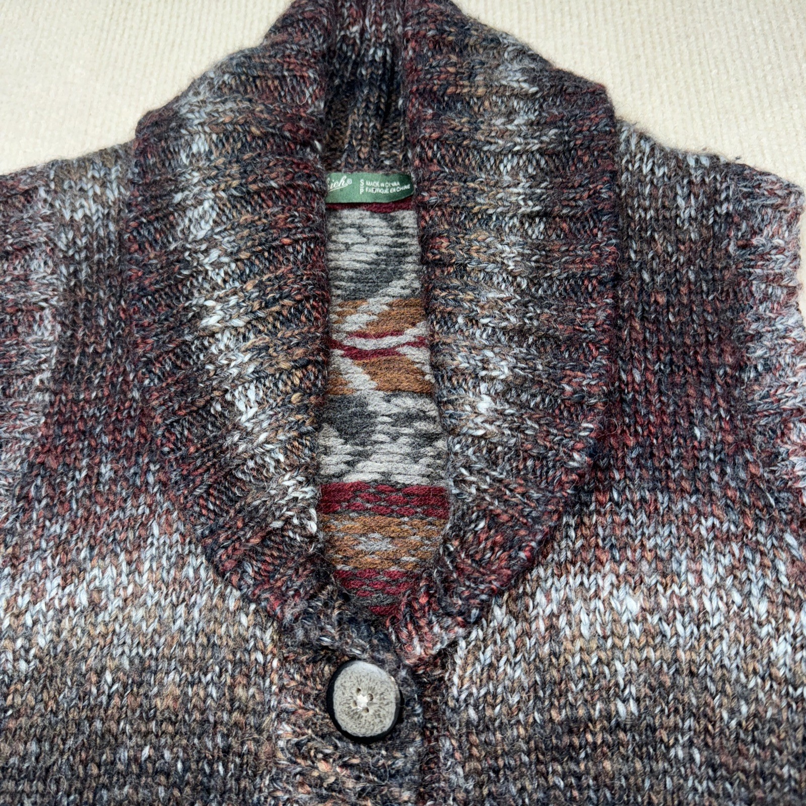 Woolrich Womens Small Button Down Wool Sweater Ve… - image 5