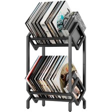 Vinyl Record Storage Rack, Record Holder 160-200 LP Storage Shelf Display Sta...
