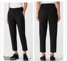 Eileen Fisher Black Tapered Ankle Pants Organic Cotton size PS NWT