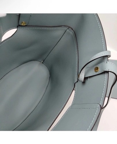 Borsa tote Chloe Aby in pelle blu chiaro con pochette - Foto 8 di 9