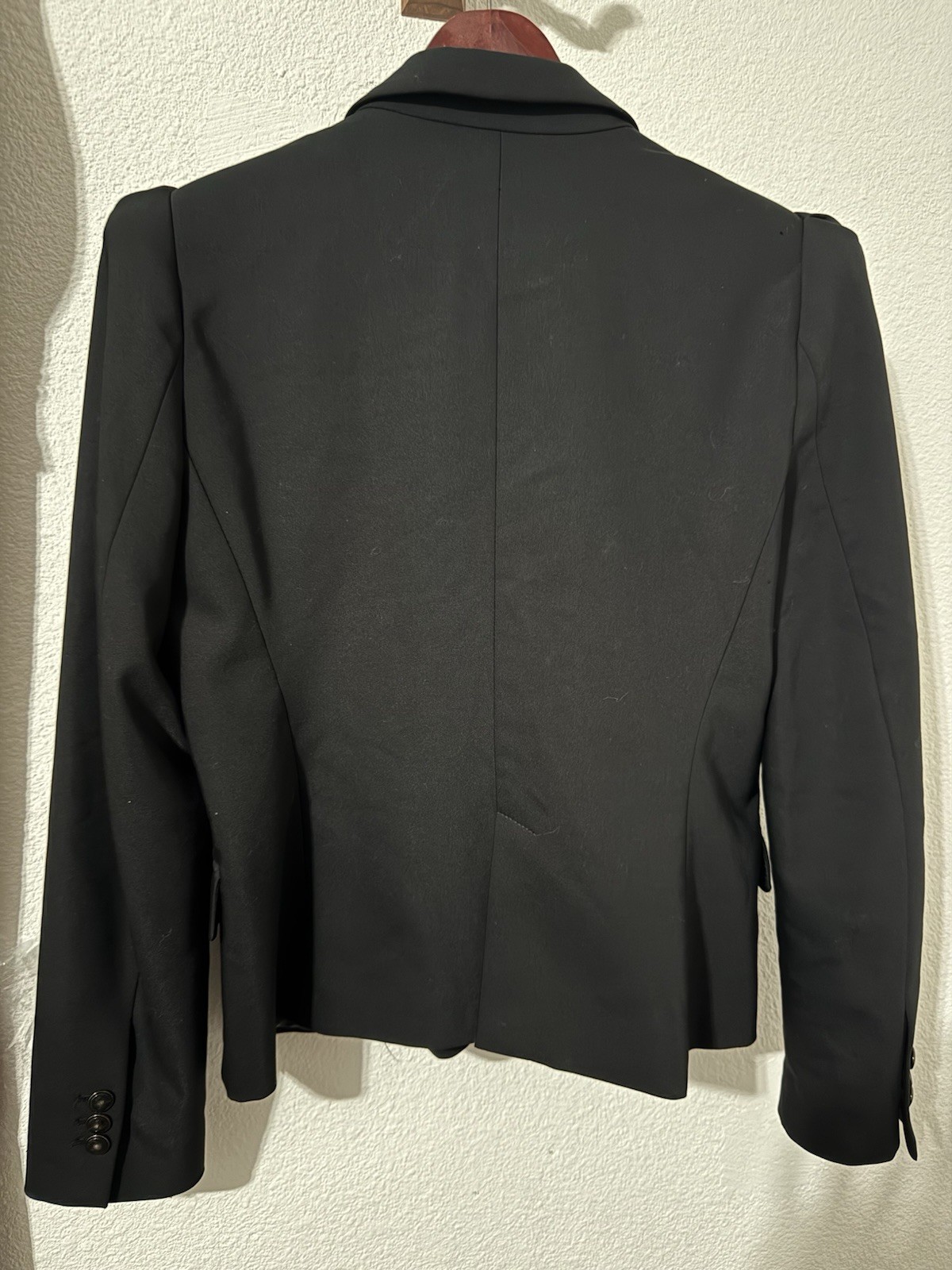 Zara Basic Black Single- Button Blazer Puffy Shou… - image 9