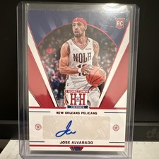 Panini Chronicles Jose Alvarado Rookie Autograph New Orleans Pelicans Card. rookie card picture
