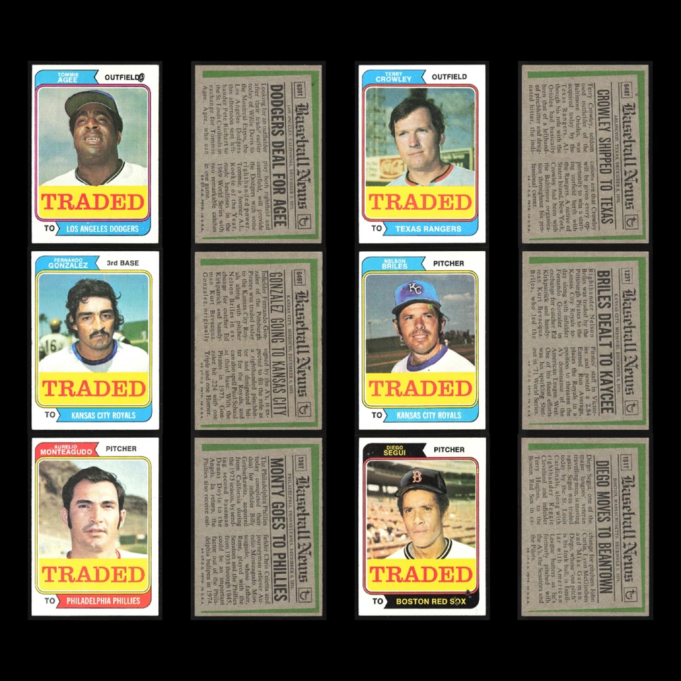 Lote de 50 tarjetas de béisbol vintage 1974 Topps en muy buen estado conjunto MLB colección de distribuidor a granel Foto 3 de 4