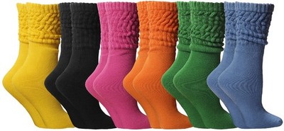 Yacht & Smith 6 Pairs Womens Cotton Slouch Socks, Womens Knee High Boot Socks