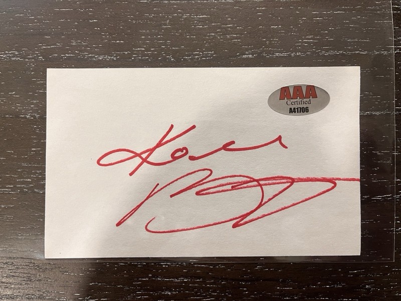 Autographed Kobe Bryant Los Angeles Lakers Index Card - SIGNED