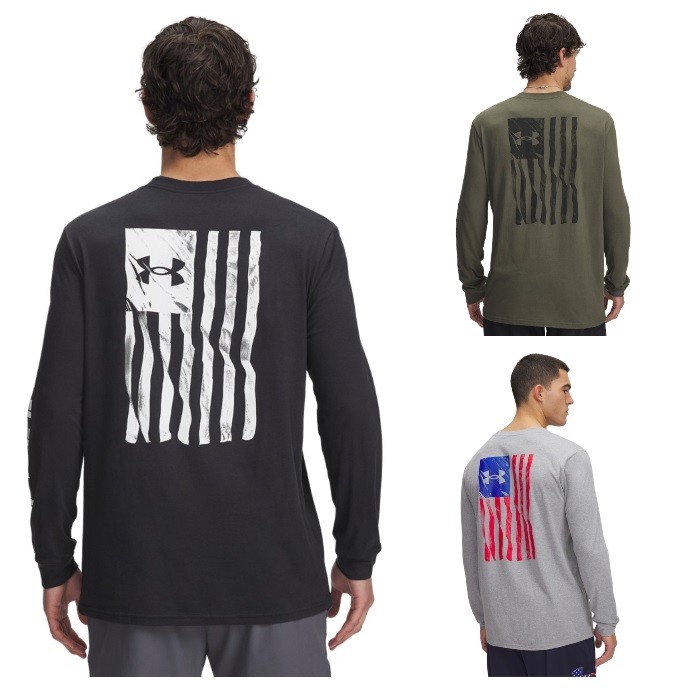 Under Armour 6007922 Men's UA Freedom Flag T-Shirt Athletic Long Sleeve Tee