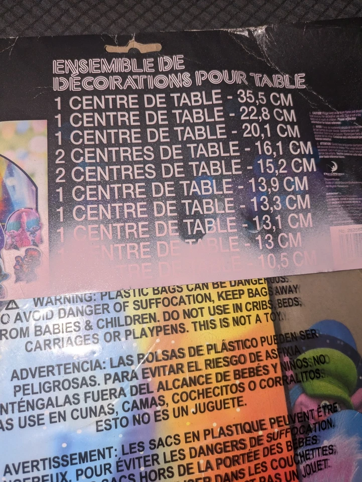 Kit de decoración de mesa Trolls World Tour 12 piezas. Suministros de fiesta de cumpleaños para niños Foto 2 de 2
